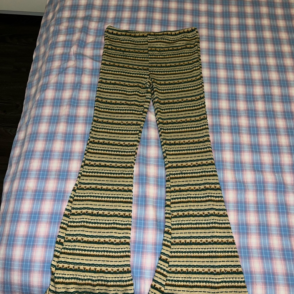 BDG Striped Green and Cream Casual Bottoms